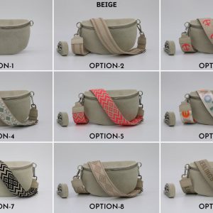 Suede Leather Belly Bag Elevate Your Style with Patterned Straps and Versatile Sizes