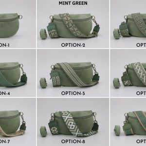 Suede Leather Belly Bag Elevate Your Style with Patterned Straps and Versatile Sizes