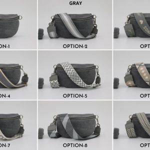 Suede Leather Belly Bag Elevate Your Style with Patterned Straps and Versatile Sizes