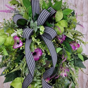 Summer’s Embrace Purple Floral Wreath with Serene Charm