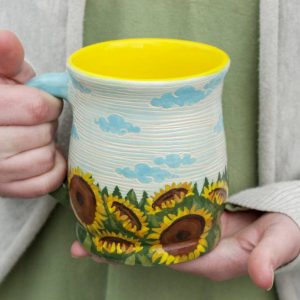 Sunflower of Hope A Ceramic Mug Embracing Ukrainian Resilience