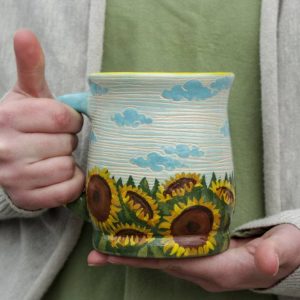 Sunflower of Hope A Ceramic Mug Embracing Ukrainian Resilience