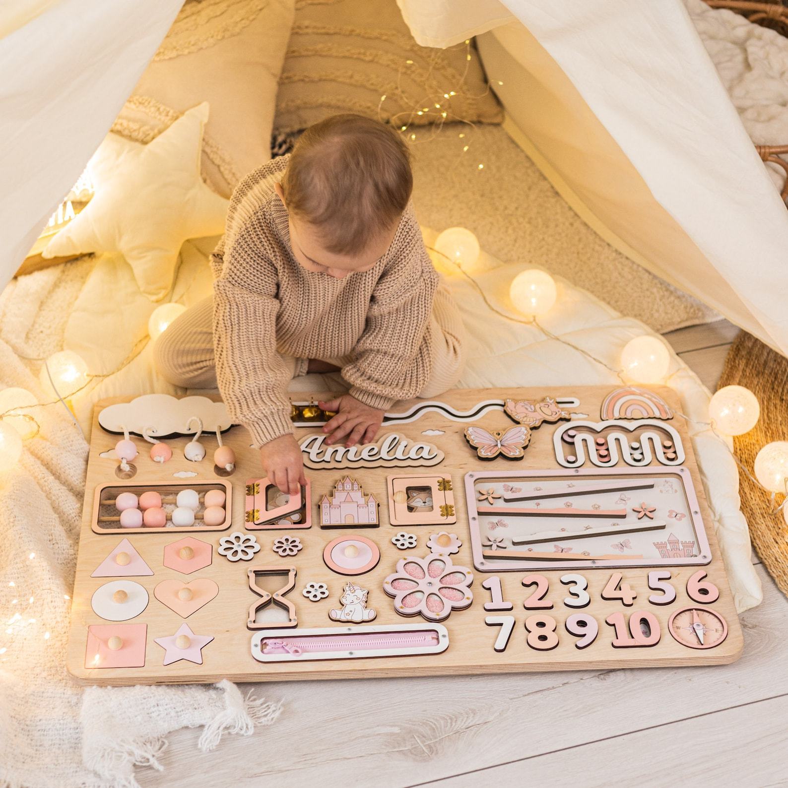 Super-Sized Sensory Adventure Personalized Montessori Ocean Busy Board for Curious Toddlers