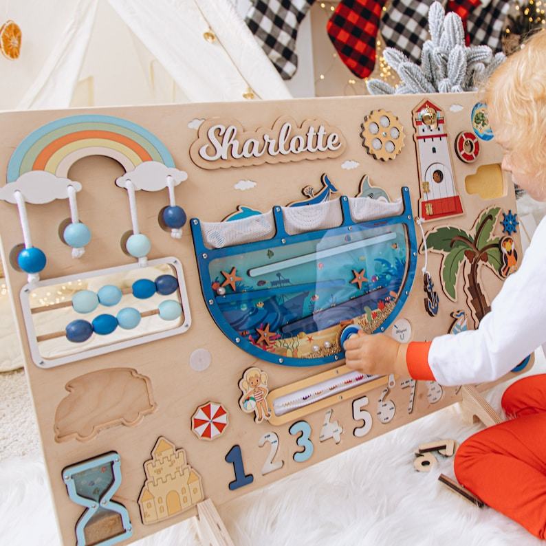 Super-Sized Sensory Adventure Personalized Montessori Ocean Busy Board for Curious Toddlers