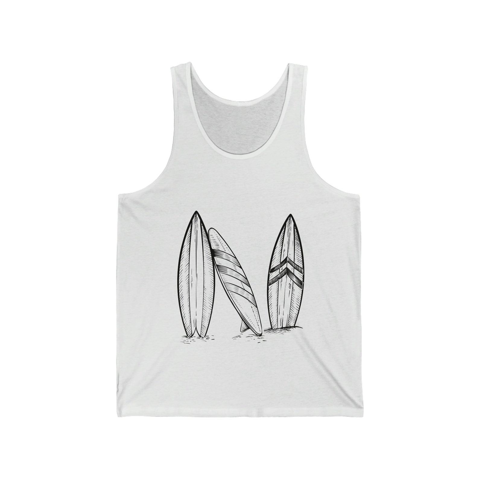 Surf’s Up Minimalist Racerback Tank Top for Water Warriors and Beach Lovers