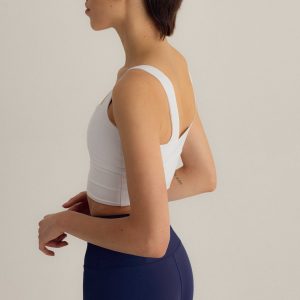 Sustainable Style Elevate Your Workouts with Our White ECONYL Crop Top and Bra