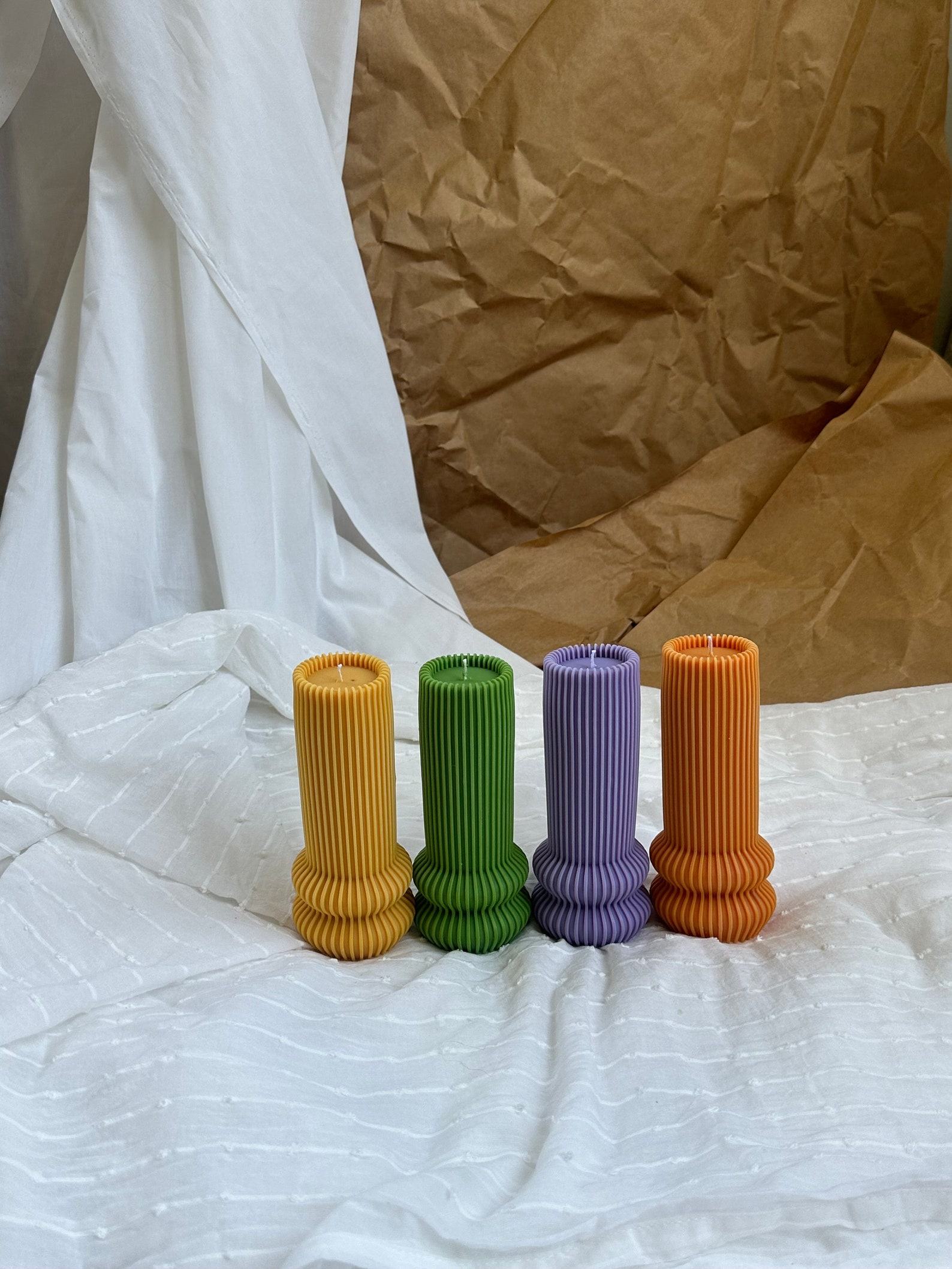 Tall and Elegant Illuminate Your Space with Geometric Pillar Candles - Image 2