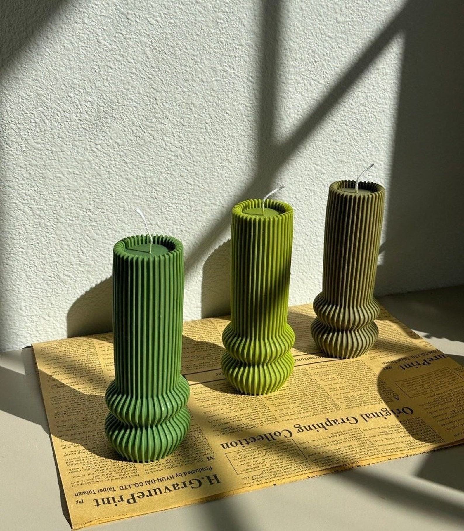 Tall and Elegant Illuminate Your Space with Geometric Pillar Candles - Image 4