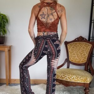 Terracotta Crop Top and Hand-Dyed Yoga Slit Weave Fire Hula Hoop Unleash Your Inner Goddess