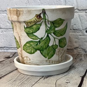 Terracotta Herb Haven Handcrafted Decoupage Pots for Your Culinary Oasis