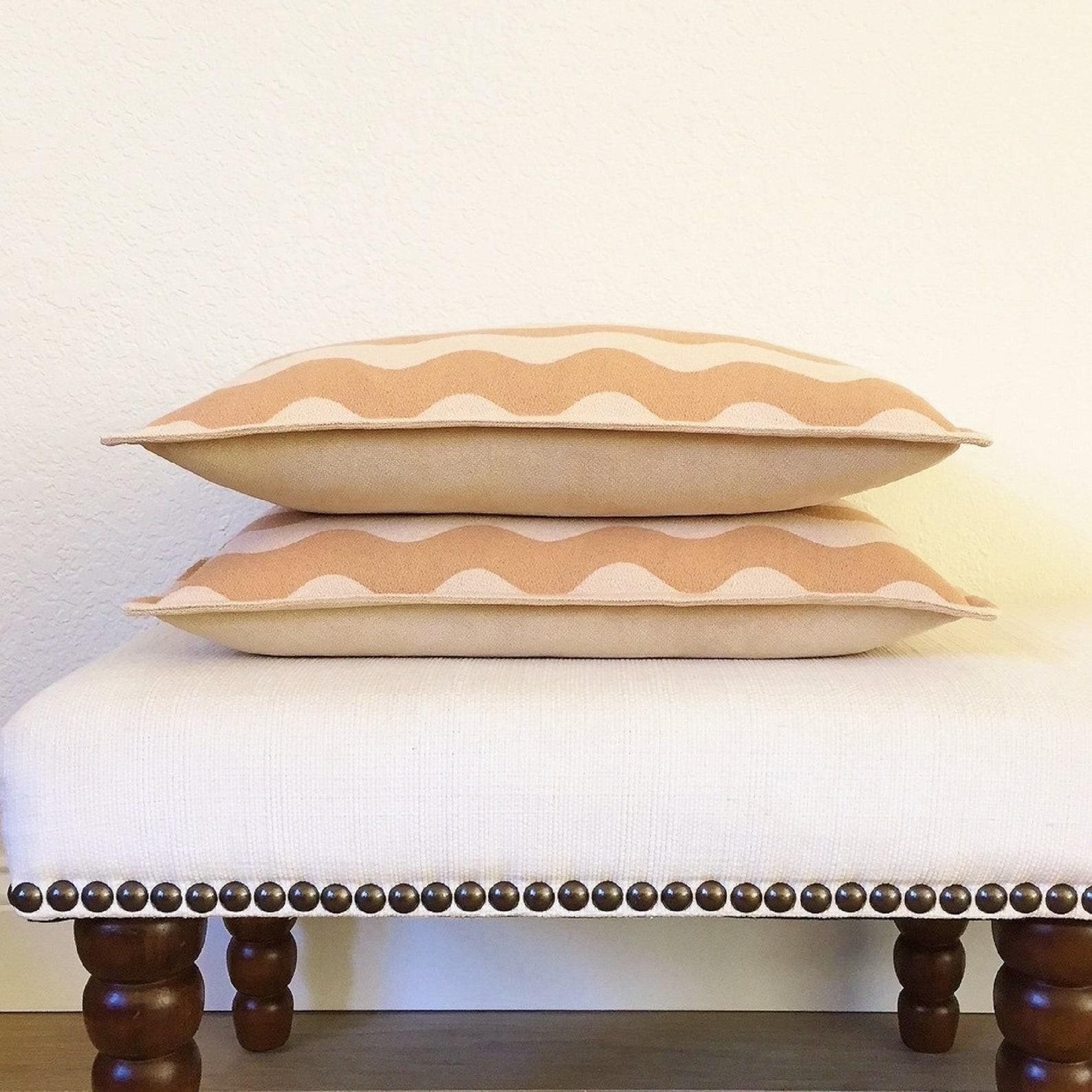 Terracotta Wavy Stripe Pillow Cover Elevate Your Home Decor with Bohemian Charm