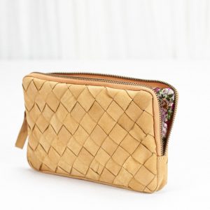 The Chloe Handcrafted Leather Wallet Clutch with Zippered Phone Case