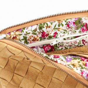 The Chloe Handcrafted Leather Wallet Clutch with Zippered Phone Case