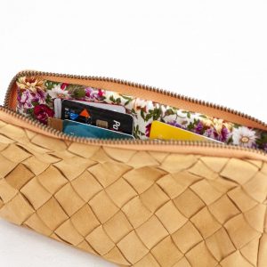 The Chloe Handcrafted Leather Wallet Clutch with Zippered Phone Case