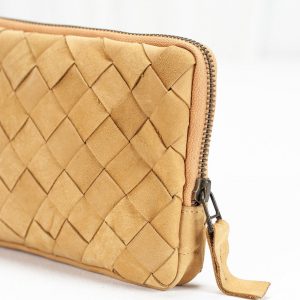 The Chloe Handcrafted Leather Wallet Clutch with Zippered Phone Case