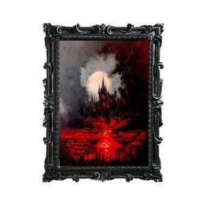 The Void of Darkness An Eerie Oil Painting for Gothic Home Decor