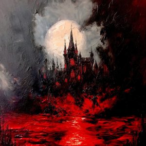 The Void of Darkness An Eerie Oil Painting for Gothic Home Decor