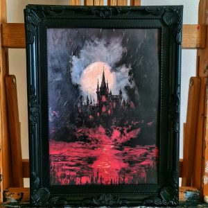 The Void of Darkness An Eerie Oil Painting for Gothic Home Decor