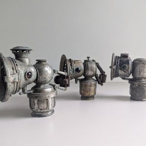 Three Antique Vintage Joseph Lucas Bicycle Lamps Illuminate Your Ride with Timeless Charm