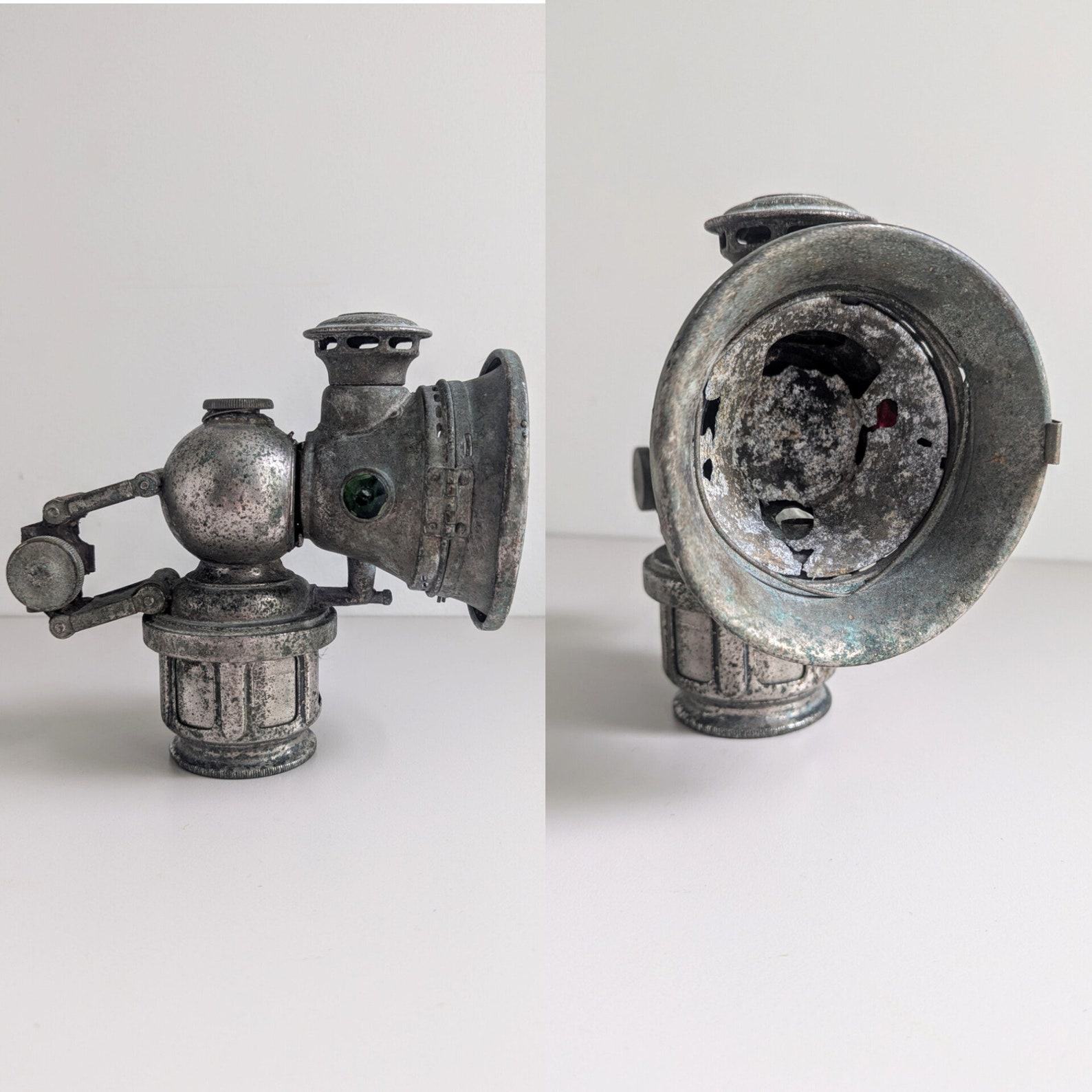 Three Antique Vintage Joseph Lucas Bicycle Lamps Illuminate Your Ride with Timeless Charm