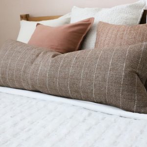 Tia Rust Herringbone Textured Throw Pillow