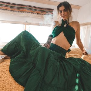 Tiered Pocket Skirt Boho Maxi Comfort in All-Natural Cotton