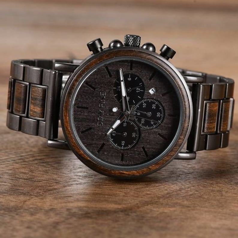 Timeless Anniversary Keepsake Personalized Wooden Watch for Him