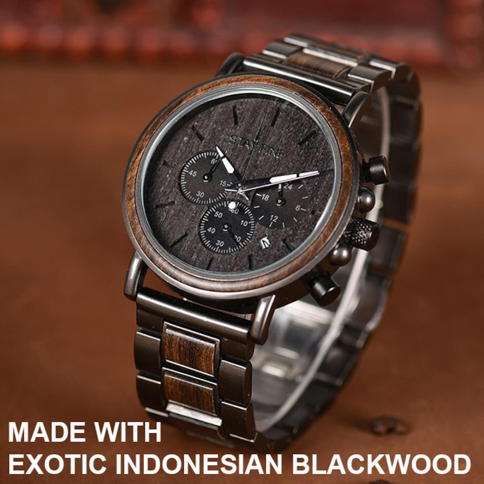 Timeless Anniversary Keepsake Personalized Wooden Watch for Him