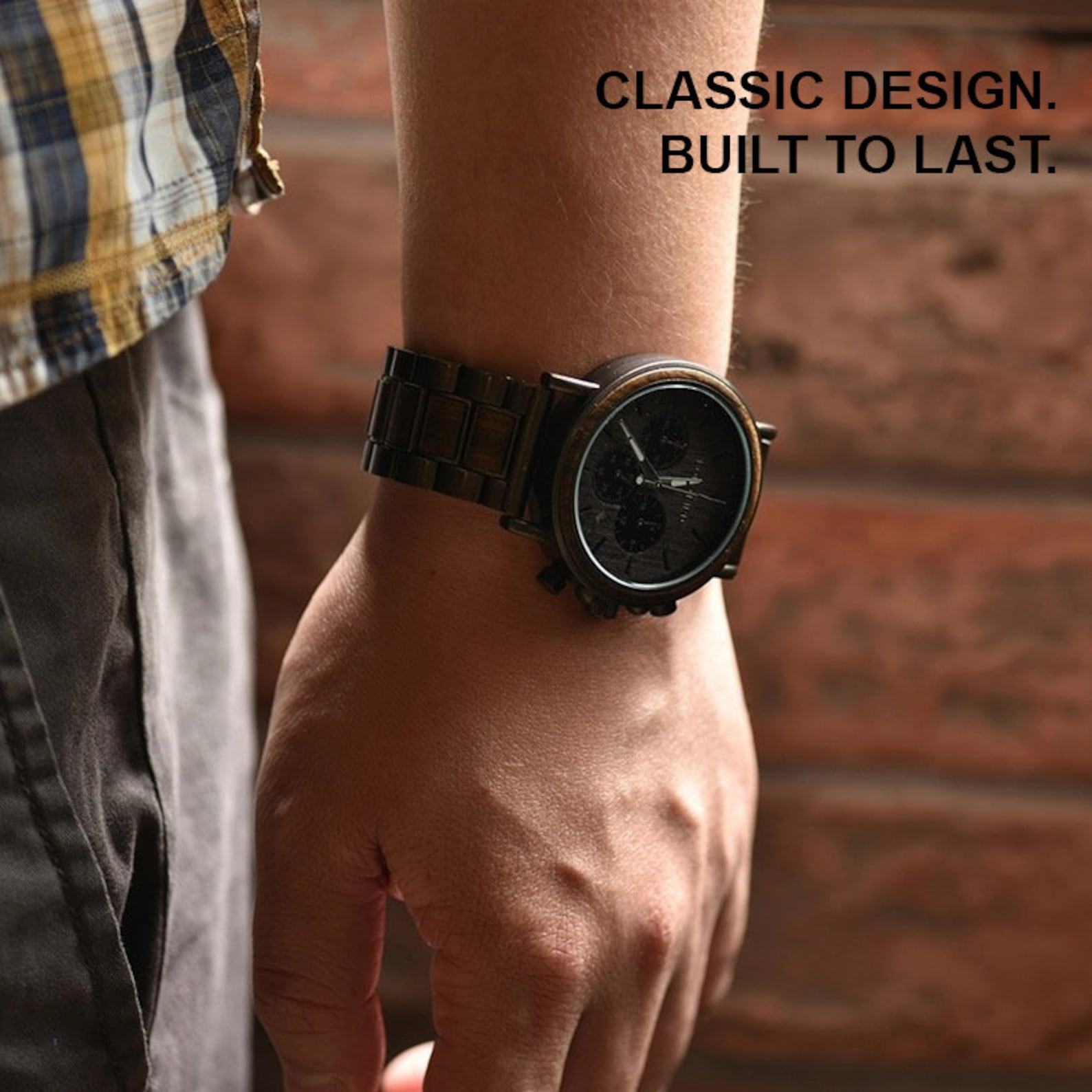 Timeless Anniversary Keepsake Personalized Wooden Watch for Him