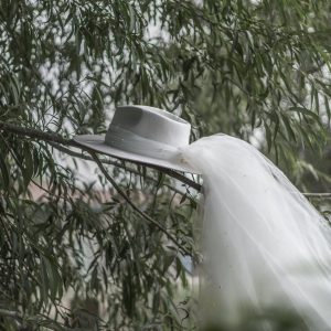 Timeless Bridal Elegance White Fedora and Ivory Rancher Hat with Pearl Accents