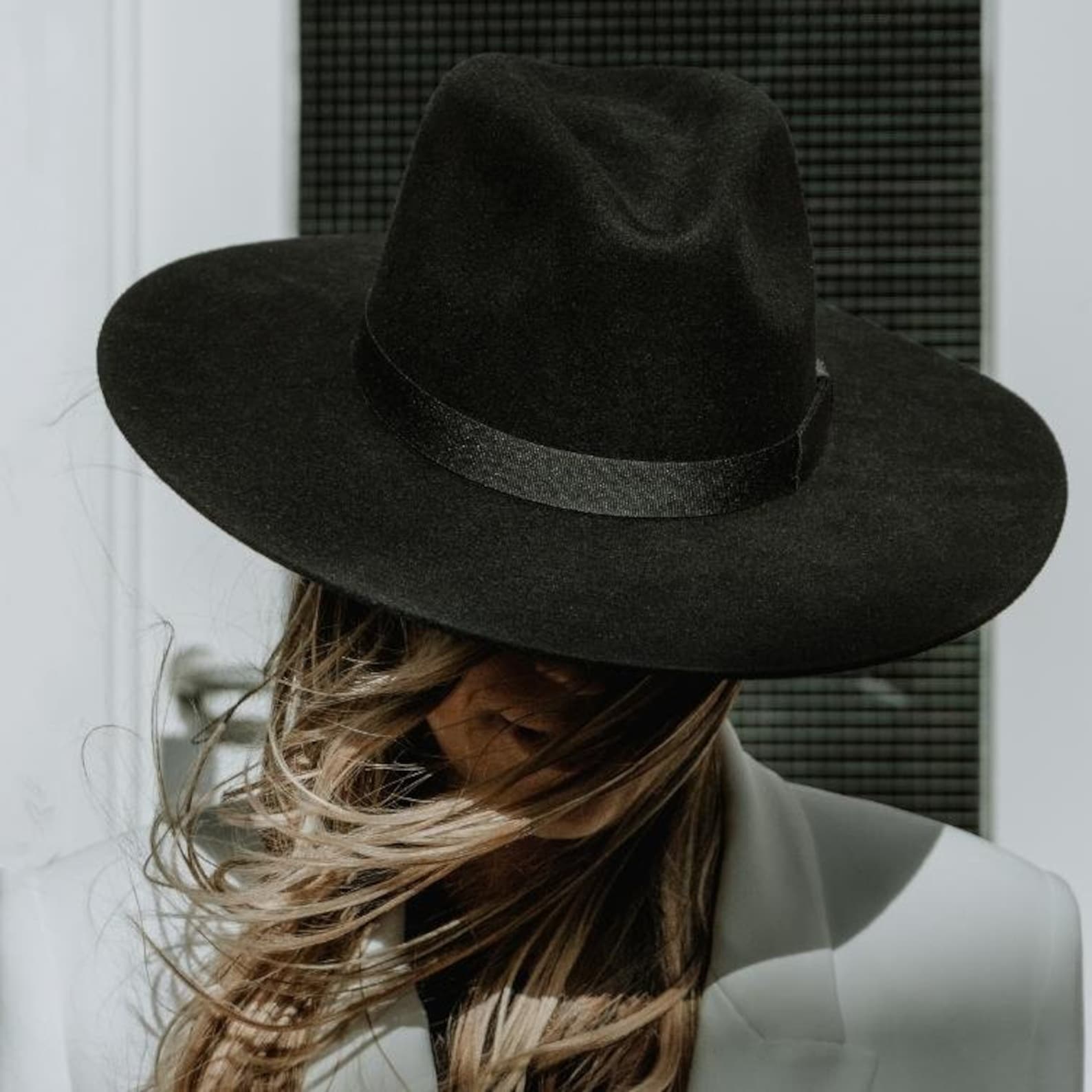 Timeless Elegance Black Fedora Hat for Women with a Wide Brim