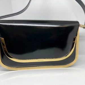 Timeless Elegance Gucci Vintage Black Patent Leather Purse