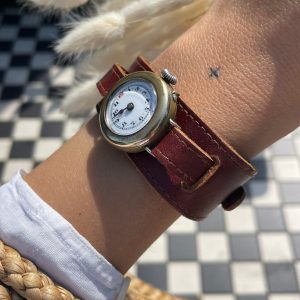 Timeless Elegance Rare 1920s Brass Trench Wristwatch with Non-Original Leather Strap