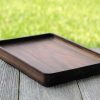 Timeless Elegance Stackable Hardwood Trays in Black Walnut, Peruvian Walnut, and Oak