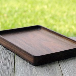 Timeless Elegance Stackable Hardwood Trays in Black Walnut, Peruvian Walnut, and Oak