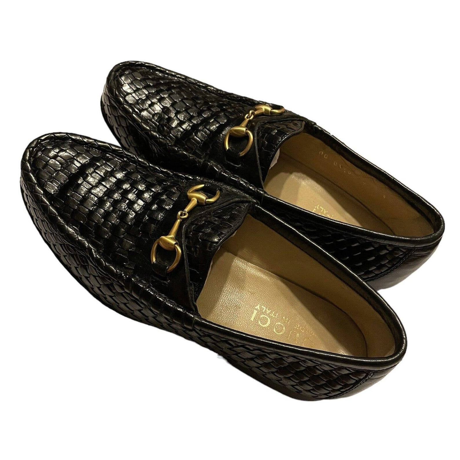 Timeless Elegance Vintage Gucci Classic Woven Horsebit Loafers in Size 6B