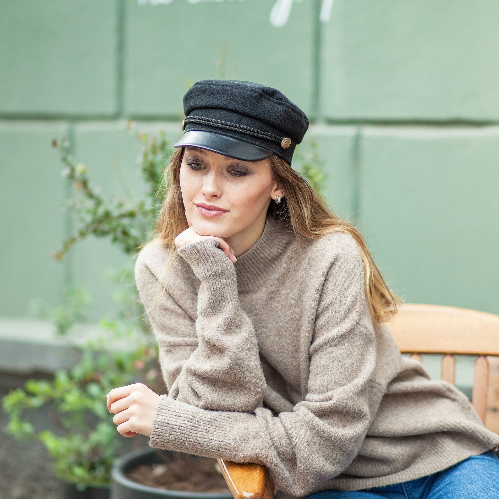 Timeless Elegance Women’s Fiddler’s Cap in Black