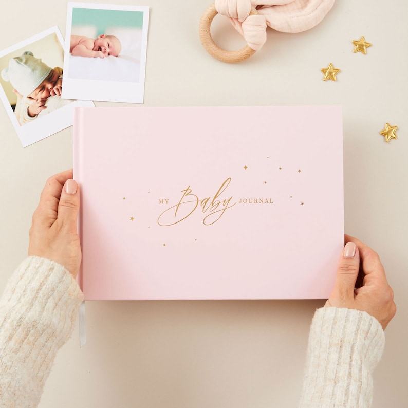 Timeless Keepsake My Baby Journal  Blush with Gold Foil, A Cherished Memory for New Parents