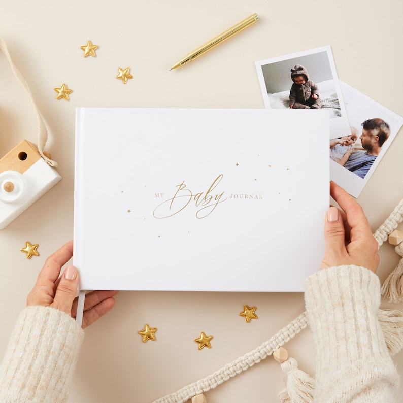 Timeless Keepsake My Baby’s Journey in Gold and White