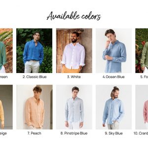 Timeless Linen Sophistication NEVADA Men’s Classic Long Sleeve Linen Shirt