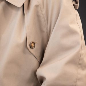 Timeless Taupe Trench A Vintage Masterpiece with Checkered Charm