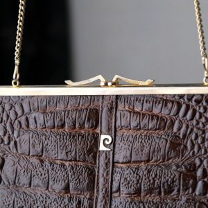 Timeless Treasure Vintage 1970s Pierre Cardin Embossed Leather Shoulder Bag with Golden Embrace