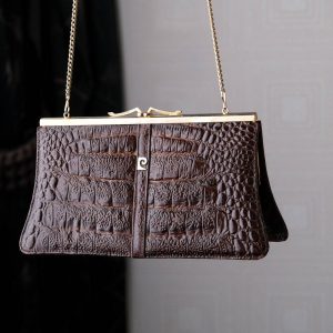 Timeless Treasure Vintage 1970s Pierre Cardin Embossed Leather Shoulder Bag with Golden Embrace