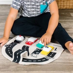 Toddler Car Play Mat Portable Busy Board for Travel, Waldorf-Inspired Activity Set for Kids