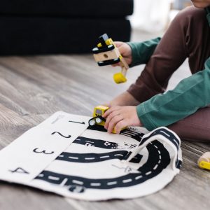 Toddler Car Play Mat Portable Busy Board for Travel, Waldorf-Inspired Activity Set for Kids