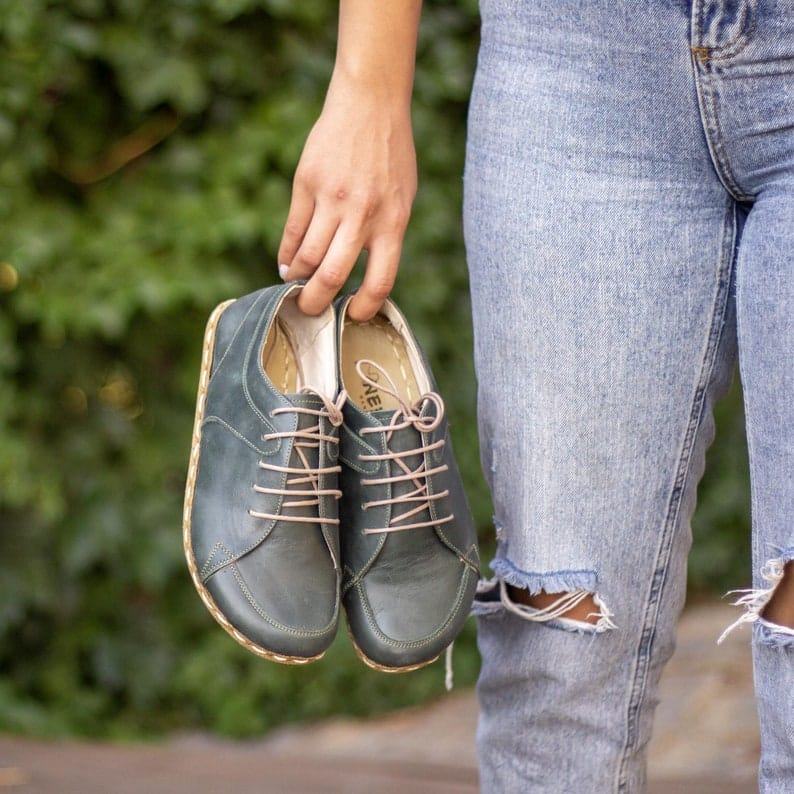 Toledo Green Grounding Shoes for Men  Genuine Leather Sport Shoes – Feel the Earth!