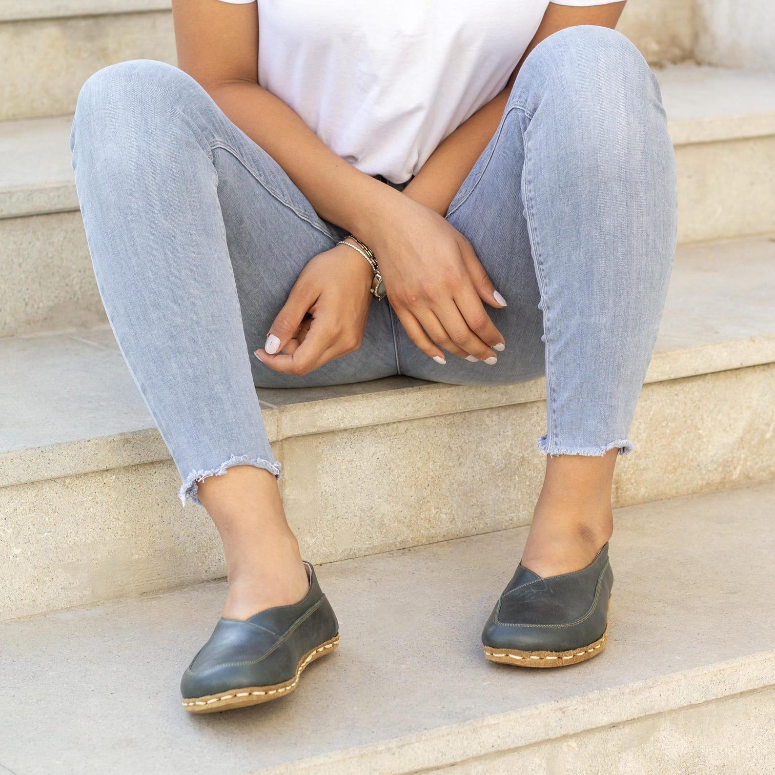 Toledo Green Leather Loafers – Women’s Barefoot Comfort Shoes