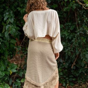 Tribal Tapestry Embark on an Ethnic Adventure with Our Block Print Wrap Skirt