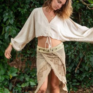 Tribal Tapestry Embark on an Ethnic Adventure with Our Block Print Wrap Skirt