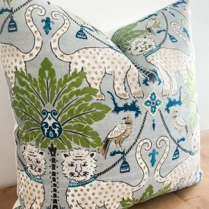 Tropical Oasis Happy Jaguar Pillow Cover for Indoor/Outdoor Decor